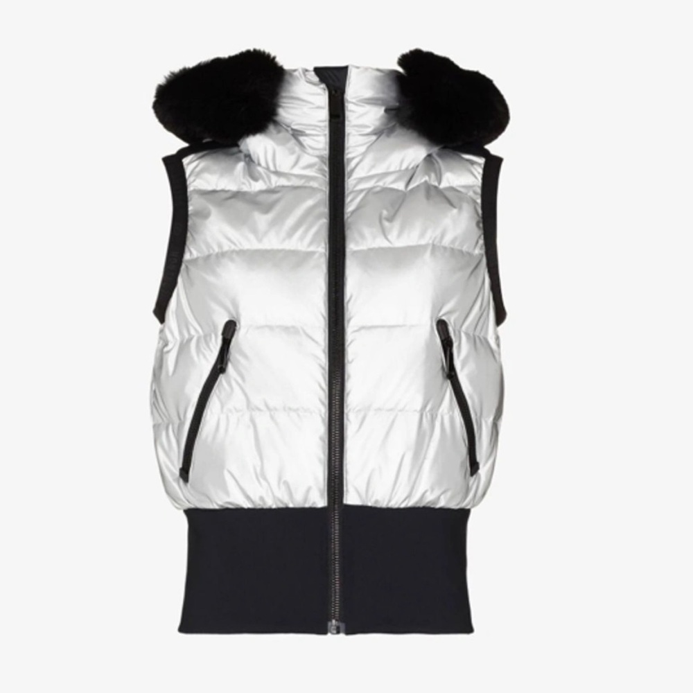 Goldbergh Metallic Silver and Black Vest